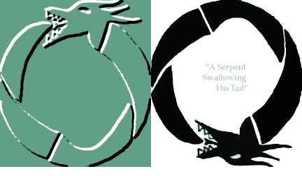 a serpent swallowing his tail