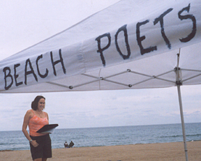 Beach Poets, under tent