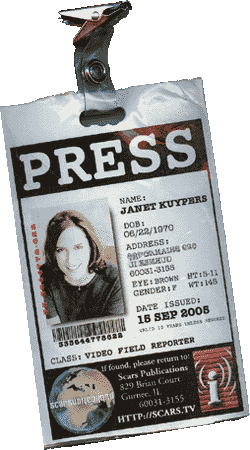 press pass worn at the SPJ show